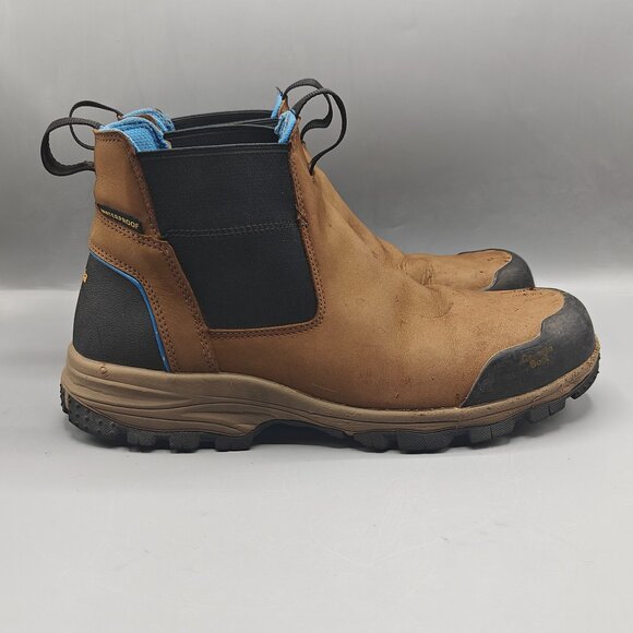 Georgia Boot Blue Collar Chelsea 6" Waterproof Work Boot Tan Slip On - Picture 1 of 12